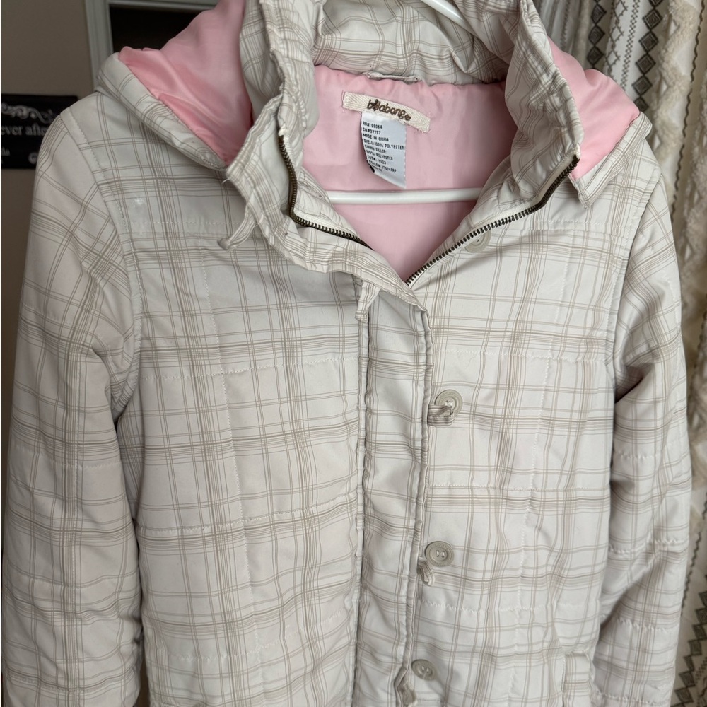 Billabong Plaid Jacket with Pink Lining